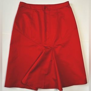 Carolina Herrera red knee length A line skirt sz 6